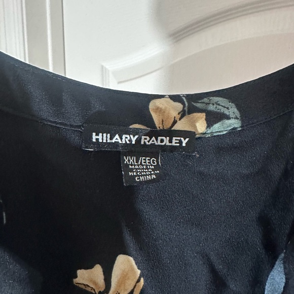 Hilary Radley Navy and Yellow Floral Blouse - Picture 2 of 3